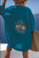 Women's Outdoor Beach Shirt Casual Sequin Beaded Shirt