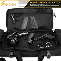 VOTAGOO Double Rifle Case Gun Bag, Safely Long-Barrel Firearm Transportation Cases  Locks, All-Weather Soft Tactical Range Bag Ackpack For Shotgun Spacious Heavy Duty