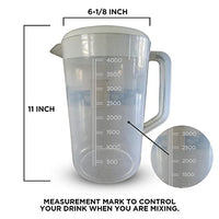Smarthome Homesmart Plastic Water Pitcher, Juice 1 Gallon Pitchers With 4 Cups 12.5 oz, Tea Jug, Container, White Beverage For Ice & Lemonade, 4L Mixing BPA-free