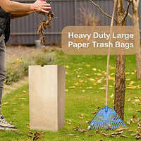 Paper Lawn Bags, Yard Waste Bags Paper Leaf Heavy Duty Brown Leaf Bags, Tear Resistant Yard Waste Bags, For Wet and Dry Leaves, Weeds and Other Trash, 30 Gallon, 25 Bags in Total (Package May Vary).