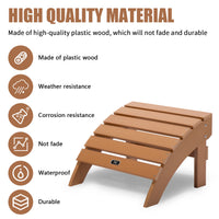 TALE Adirondack Ottoman Footstool All-Weather And Fade-Resistant Plastic Wood For Lawn Outdoor Patio Deck Garden Porch Lawn Furniture,Banned From Selling On Amazon