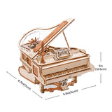 Robotime 223pcs 3D Wooden Puzzle Magic Piano Mechanical Music Box Toy Gift Desk Gift For Men Women Hobby AMK81