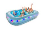 Prelit LED Inflatable Rectangular Swimming Pool 79″ x 59″ x 20″ – Durable Nighttime Glow w/ 3 Light Modes, Quick Setup, Family Fun Ages 6+