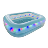 Prelit LED Inflatable Rectangular Swimming Pool 79″ x 59″ x 20″ – Durable Nighttime Glow w/ 3 Light Modes, Quick Setup, Family Fun Ages 6+