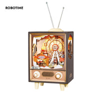 Robotime Rolife Sunset Carnival Music Boxes With Lights For Kids Adults Home Decoration Luxurious Design 3D Wooden Puzzle Toys