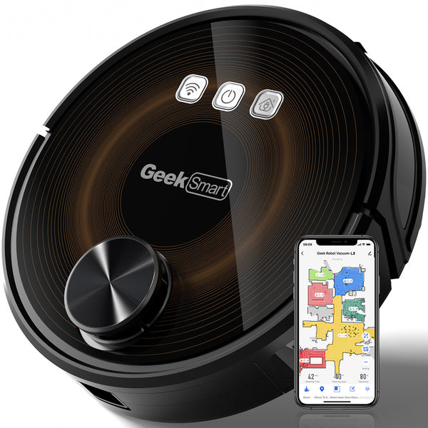 Geek Smart L8 Robot Vacuum Cleaner And Mop, LDS Navigation, Wi-Fi Connected APP, Selective Room Cleaning,MAX 2700 PA Suction, Ideal For Pets And Larger Home.Banned From Selling On Amazon