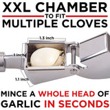 New Garlic Press. Stainless Steel Mincer & Crusher With Silicone Roller Peeler. Easy Squeeze, Rust Proof, Dishwasher Safe, Easy Clean. By Alpha Grillers - My Home Goodsz