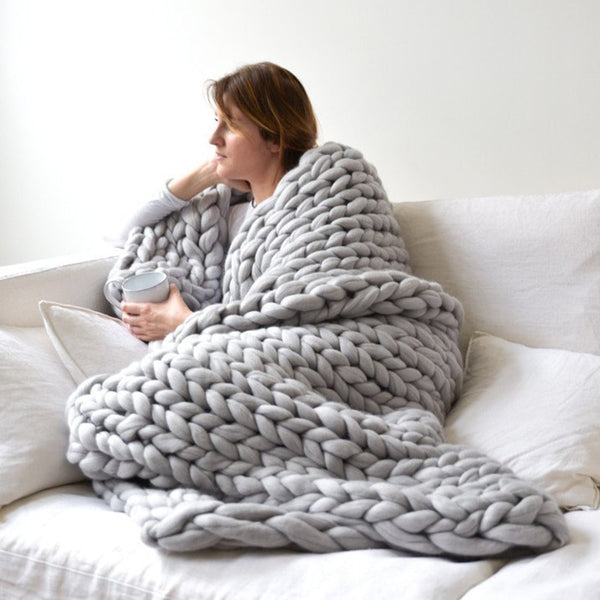 Chunky Knit Blanket - My Home Goodsz